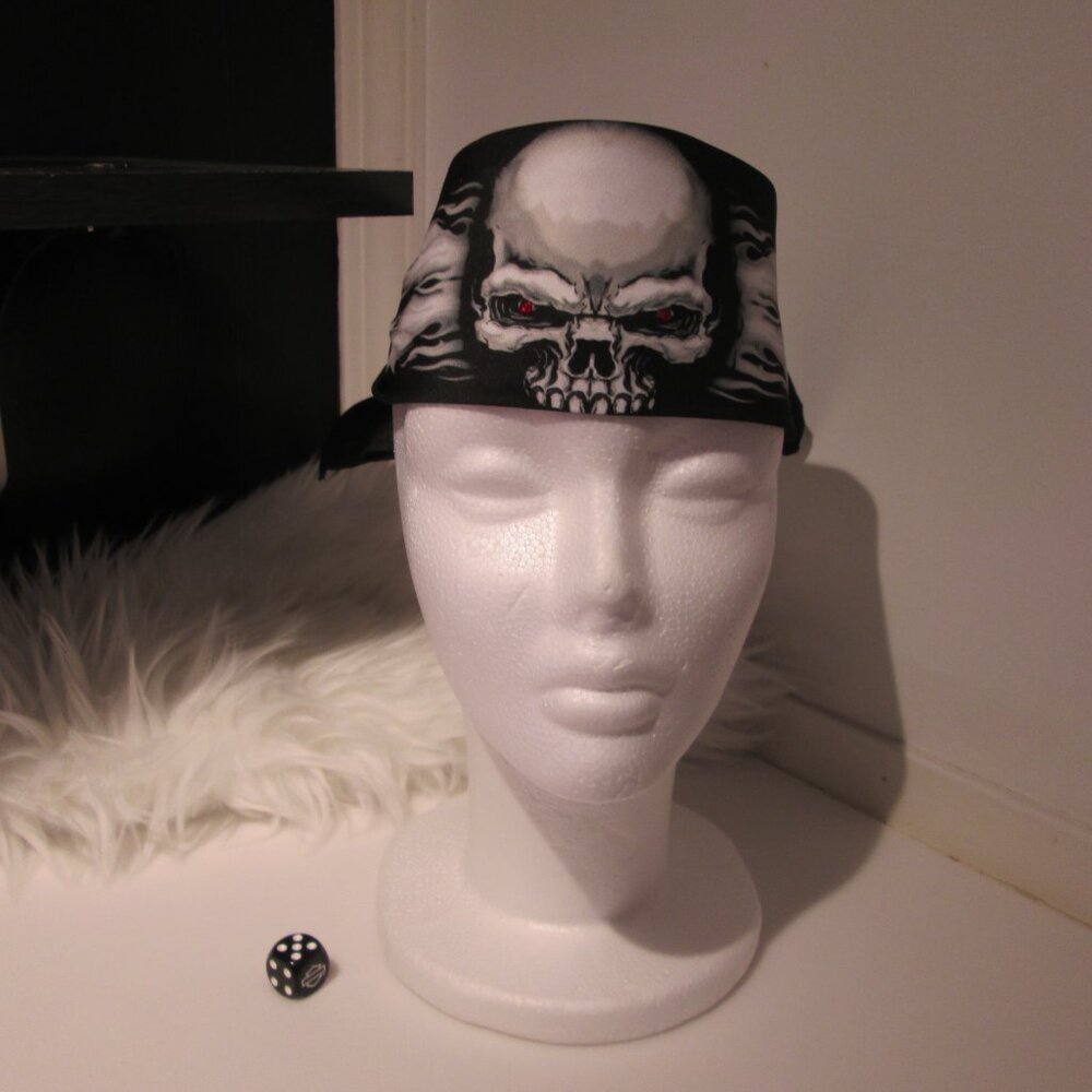 Red Bling Eyes subtle Bandana Swarovski Skull Themed gun STUNNING!